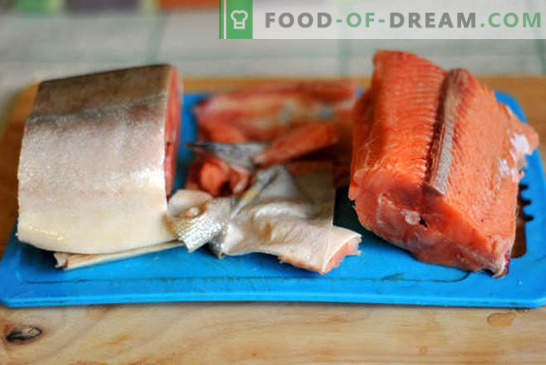 Rožnati losos s korenjem in čebulo - enostavno je! Postopek fotografskega recepta po korakih, navodila za kuhanje rožnatega lososa s korenjem in čebulo