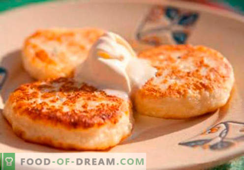 Cheesecakes brez moke - najboljši recepti. Kako hitro in okusno kuhati sir pecivo brez moke.
