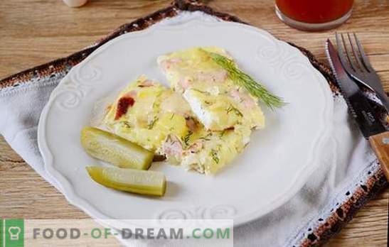 Kuhani krompir z jajcem v ponvi - hranljiva jed 