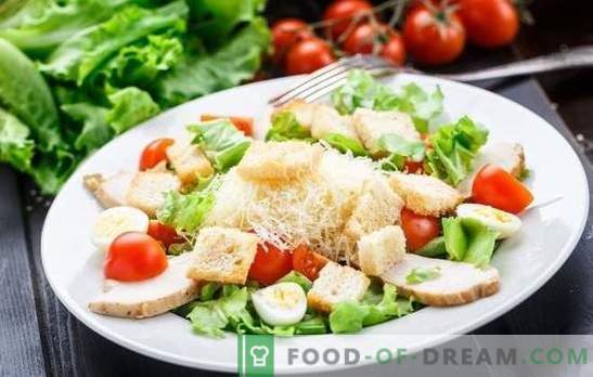 Caesar Salad: klasična, korak za korakom recept za lahka jed. Kuhanje klasične cezarjeve solate z vašo najljubšo omako za postopne recepte