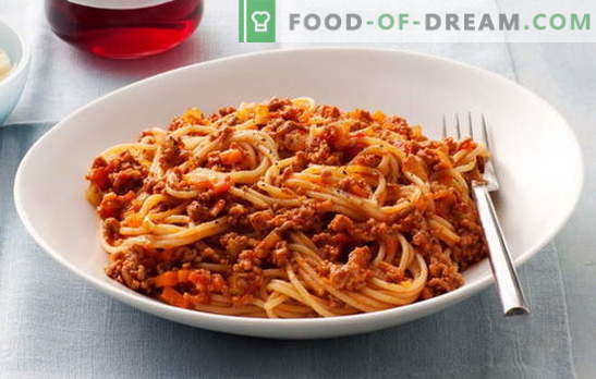 Špageti z mletim mesom in špageti z mletim mesom in paradižnikovimi pastami - najljubši! Najboljši recepti za špagete z mletim mesom: nemogoče je mimo