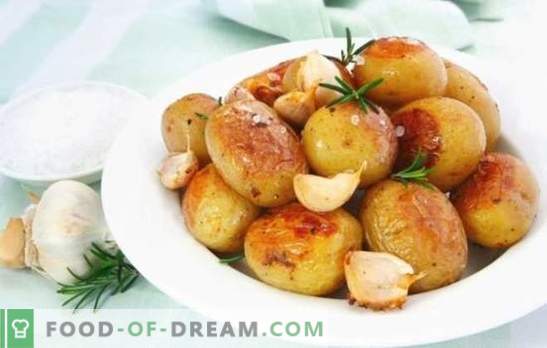 Krompir z česnom - zadovoljiv in zdrav. Možnosti kuhanja za najljubši krompir s česnom